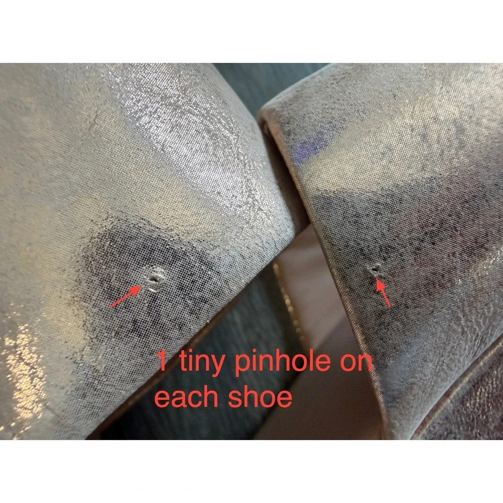 Free People‎ Rose Gold Metallic Platform Slide Sandals 39 Tiny Flaw